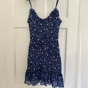 NWOT Aqua blue smocked mini dress - S